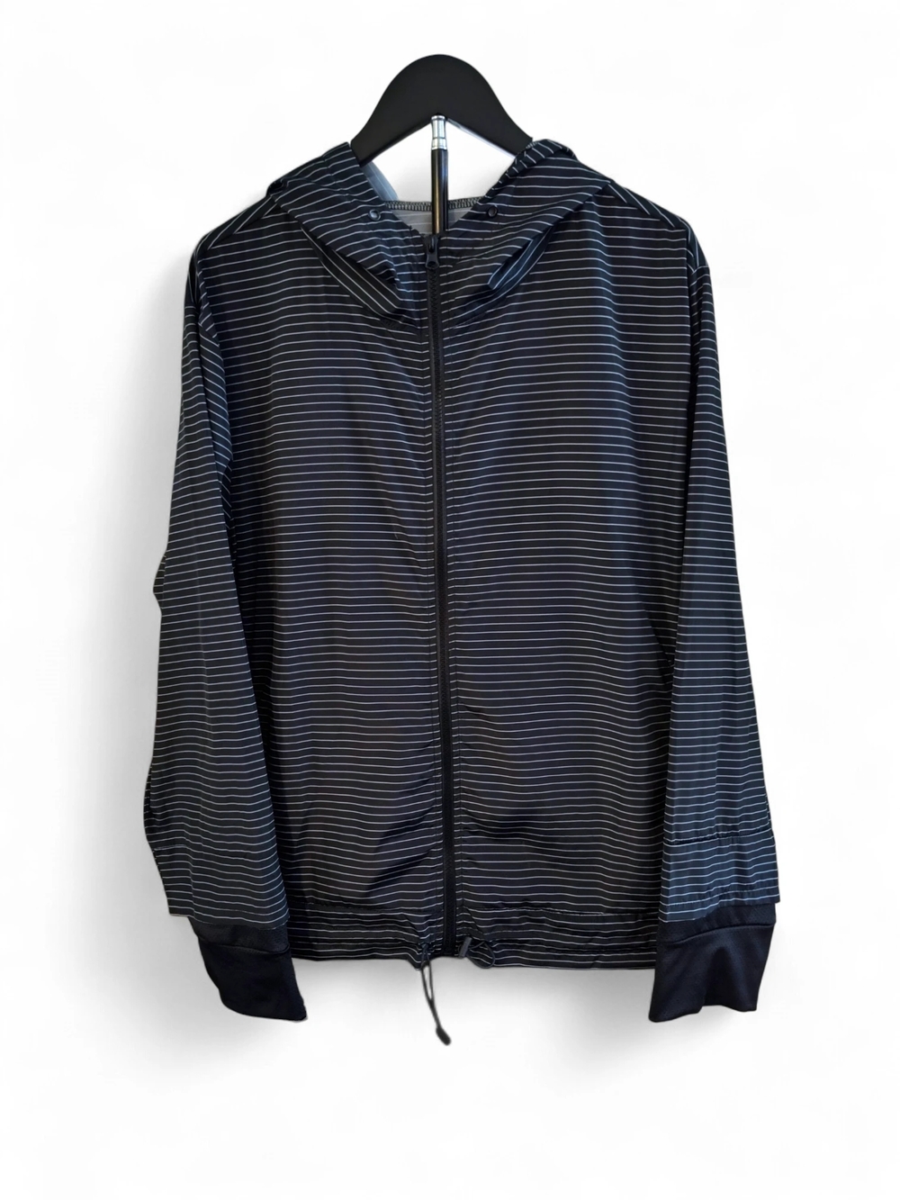 Xersion Hooded Windbreaker Black & White Womens Size XL
